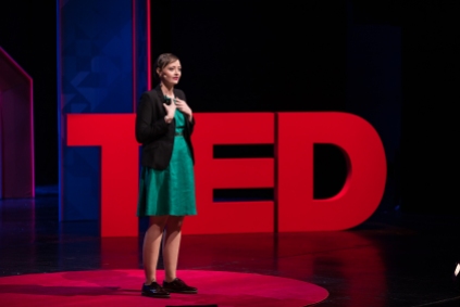 Sarah Klein speaks at TED@Merck KGaA, Darmstadt, Germany at Staatstheater Darmstadt, November 26, 2018, Darmstadt, Germany. Photo: Richard Hadley / TED